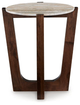 Tanidore Warm Brown Coffee Table with 2 End Tables