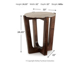 Tanidore Warm Brown Coffee Table with 1 End Table