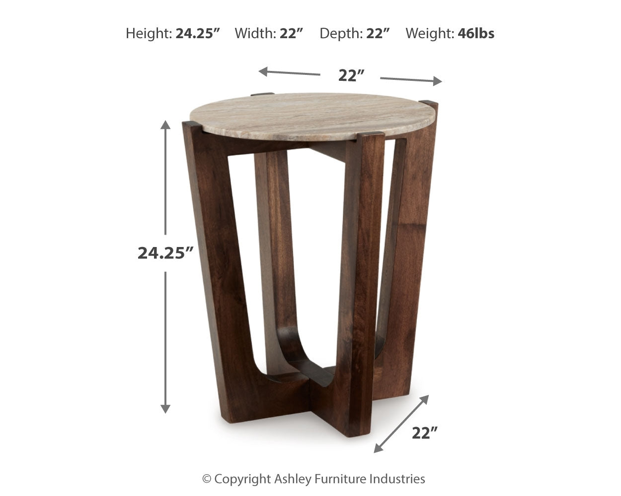 Tanidore Warm Brown Coffee Table with 1 End Table