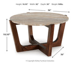 Tanidore Warm Brown Coffee Table with 1 End Table