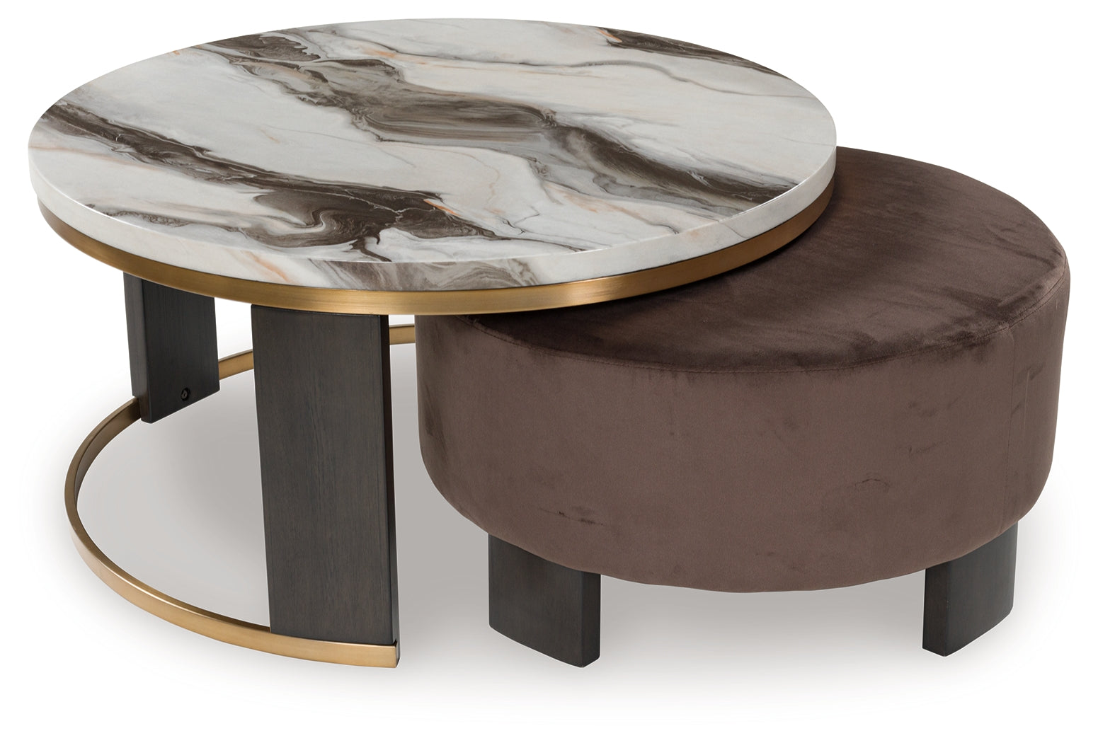 Jazmore Brown/Brass Finish Nesting Coffee Table (Set of 2)