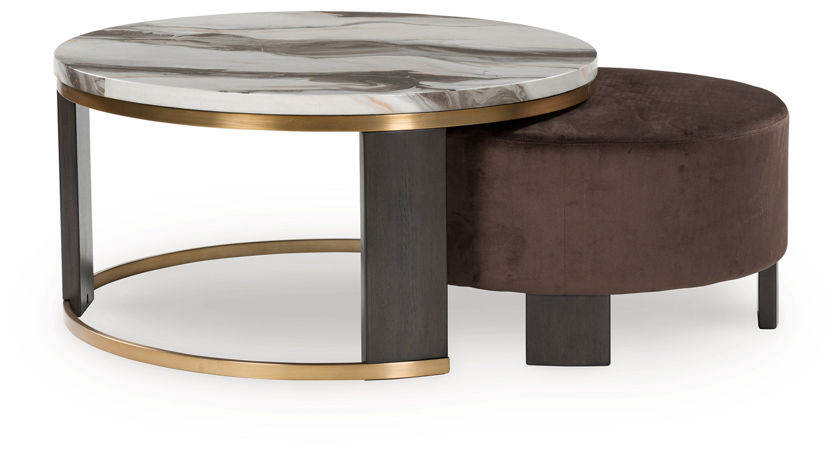 Jazmore Brown/Brass Finish Nesting Coffee Table (Set of 2)