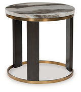 Jazmore Brown/Brass Finish End Table