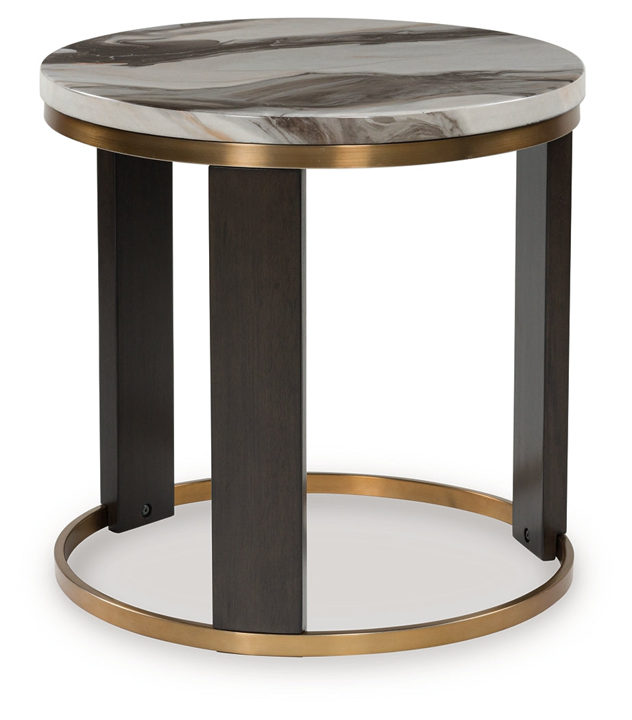 Jazmore Brown/Brass Finish End Table