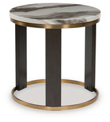 Jazmore Brown/Brass Finish End Table