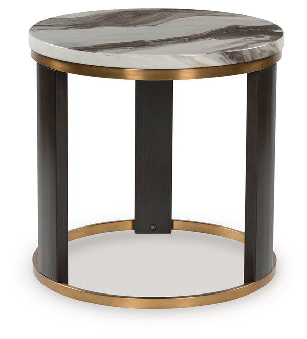 Jazmore Brown/Brass Finish End Table