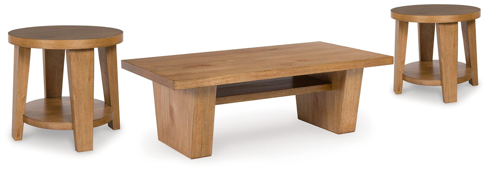 Kristiland Light Brown Coffee Table with 2 End Tables