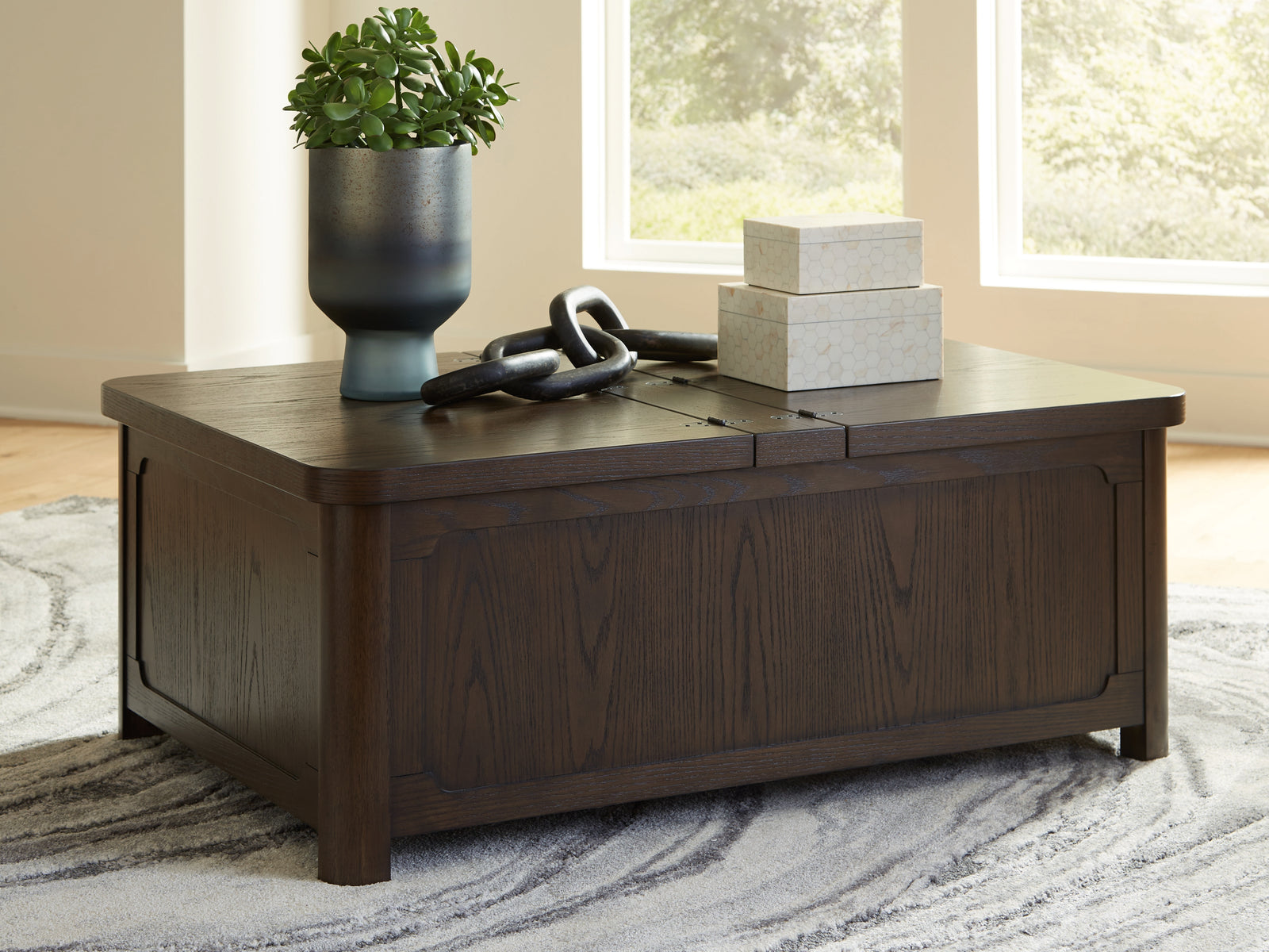 Breckington Dark Brown Coffee Table With Storage