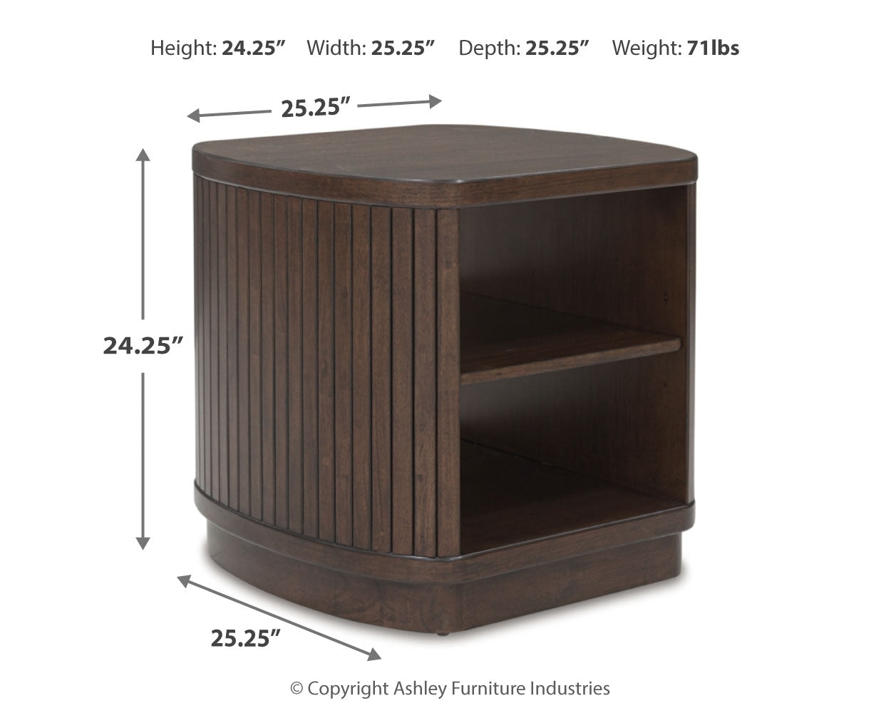Korestone Dark Brown Coffee Table with 1 End Table