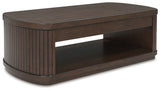 Korestone Dark Brown Coffee Table with 1 End Table