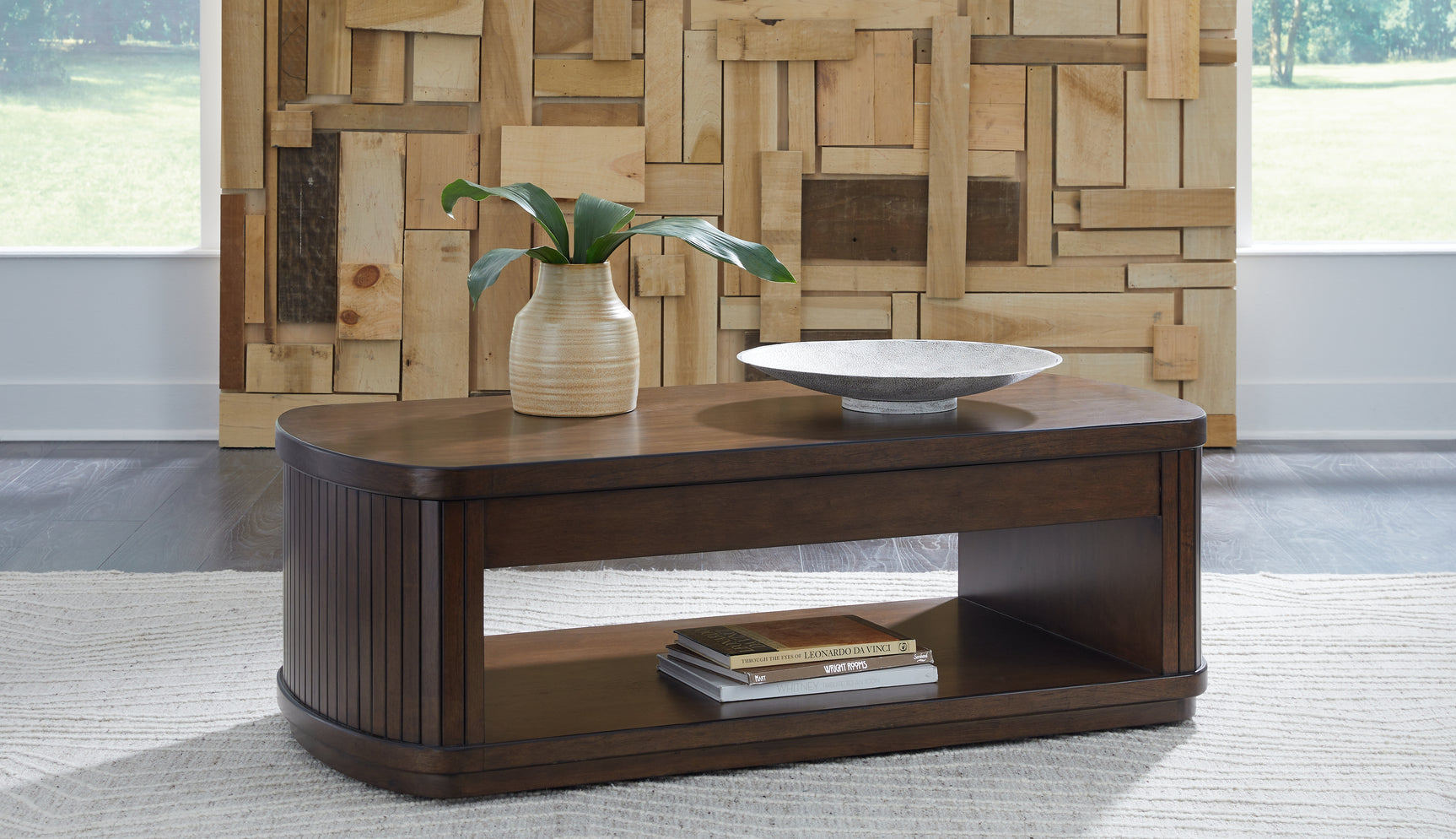 Korestone Dark Brown Coffee Table with 1 End Table