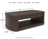 Korestone Dark Brown Coffee Table with 1 End Table