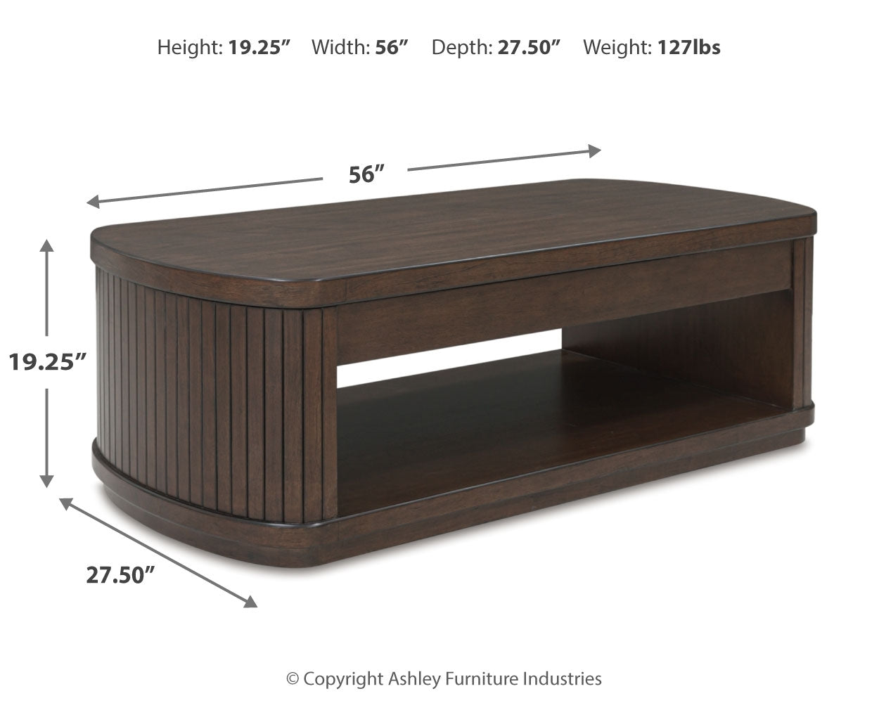 Korestone Dark Brown Coffee Table with 1 End Table