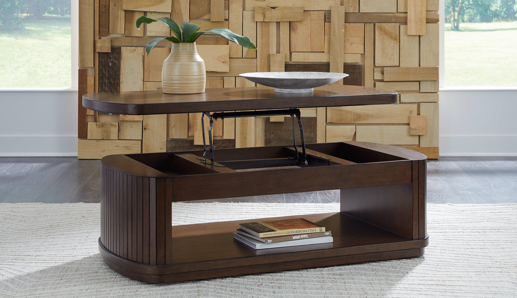 Korestone Dark Brown Lift-Top Coffee Table
