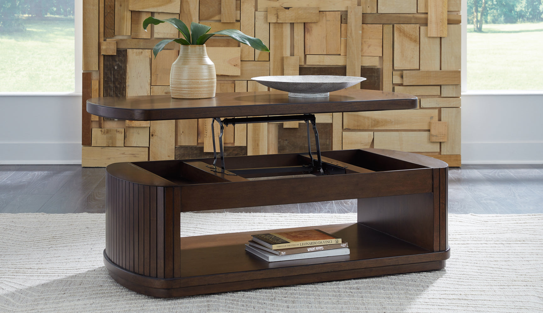 Korestone Dark Brown Coffee Table with 1 End Table