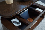 Korestone Dark Brown Coffee Table with 1 End Table