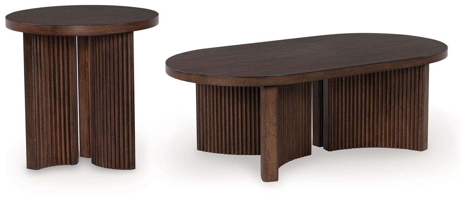 Korestone Dark Brown Coffee Table with 1 End Table
