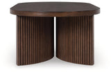 Korestone Dark Brown Coffee Table with 2 End Tables