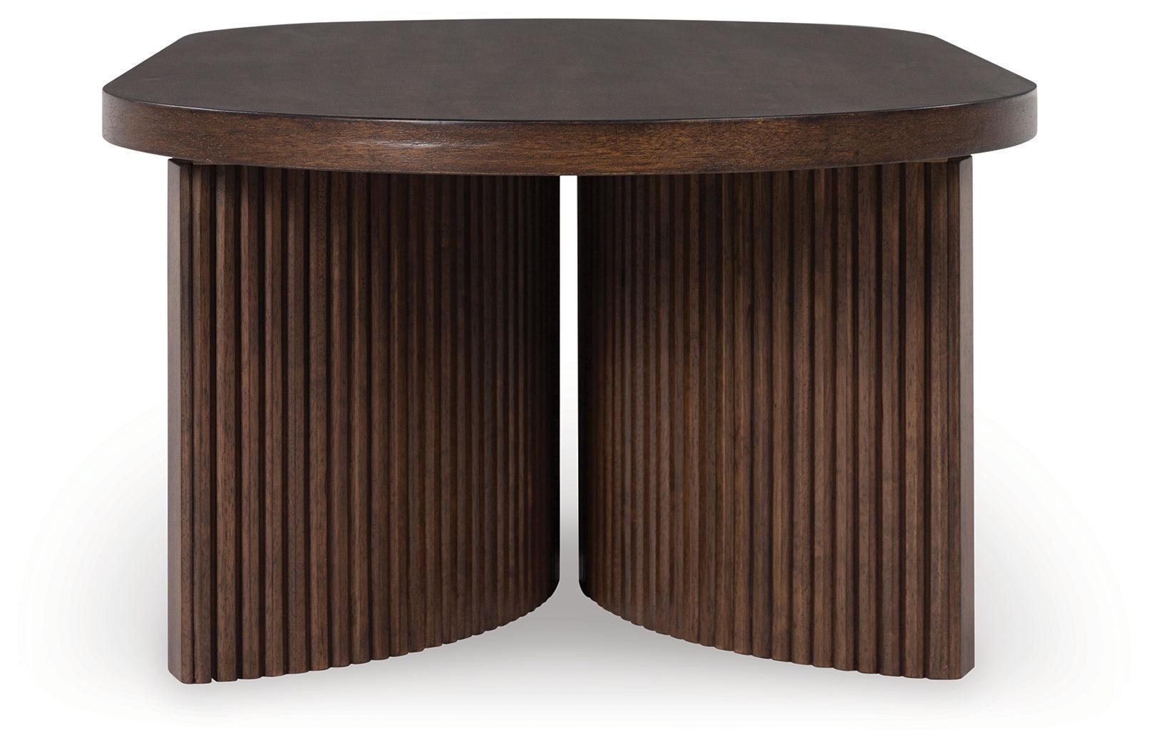 Korestone Dark Brown Coffee Table with 2 End Tables