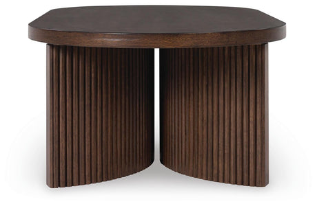 Korestone Dark Brown Coffee Table with 2 End Tables view 7