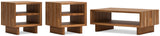 Dressonni Brown Coffee Table with 2 End Tables