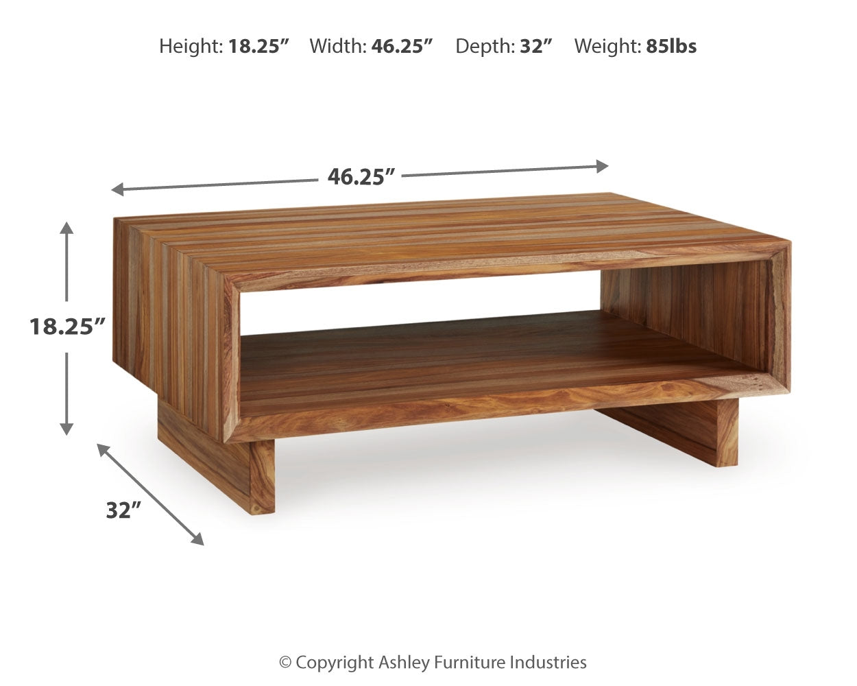 Dressonni Brown Coffee Table with 2 End Tables