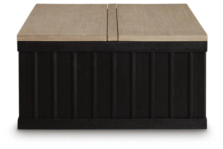 Rylandyn Black/Light Brown Lift-Top Coffee Table view 4