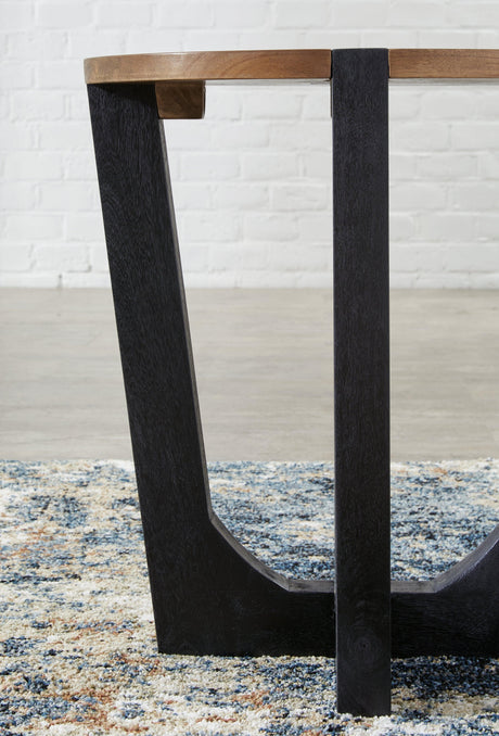 Hanneforth Brown/black End Table - Ella Furniture