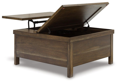 Moriville Grayish Brown Lift-top Coffee Table - Ella Furniture
