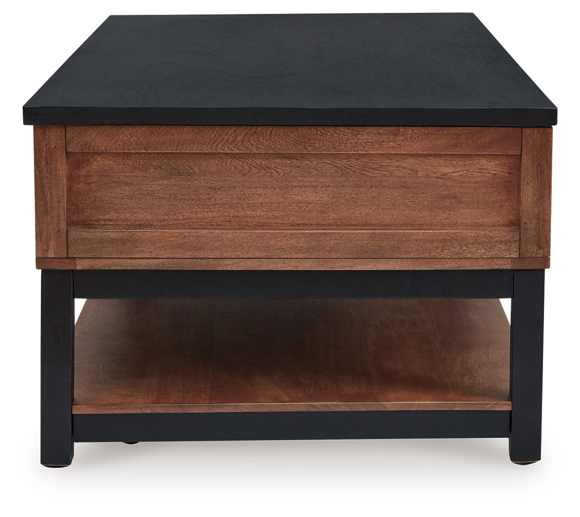 Kallari Warm Brown/Black Lift-Top Coffee Table