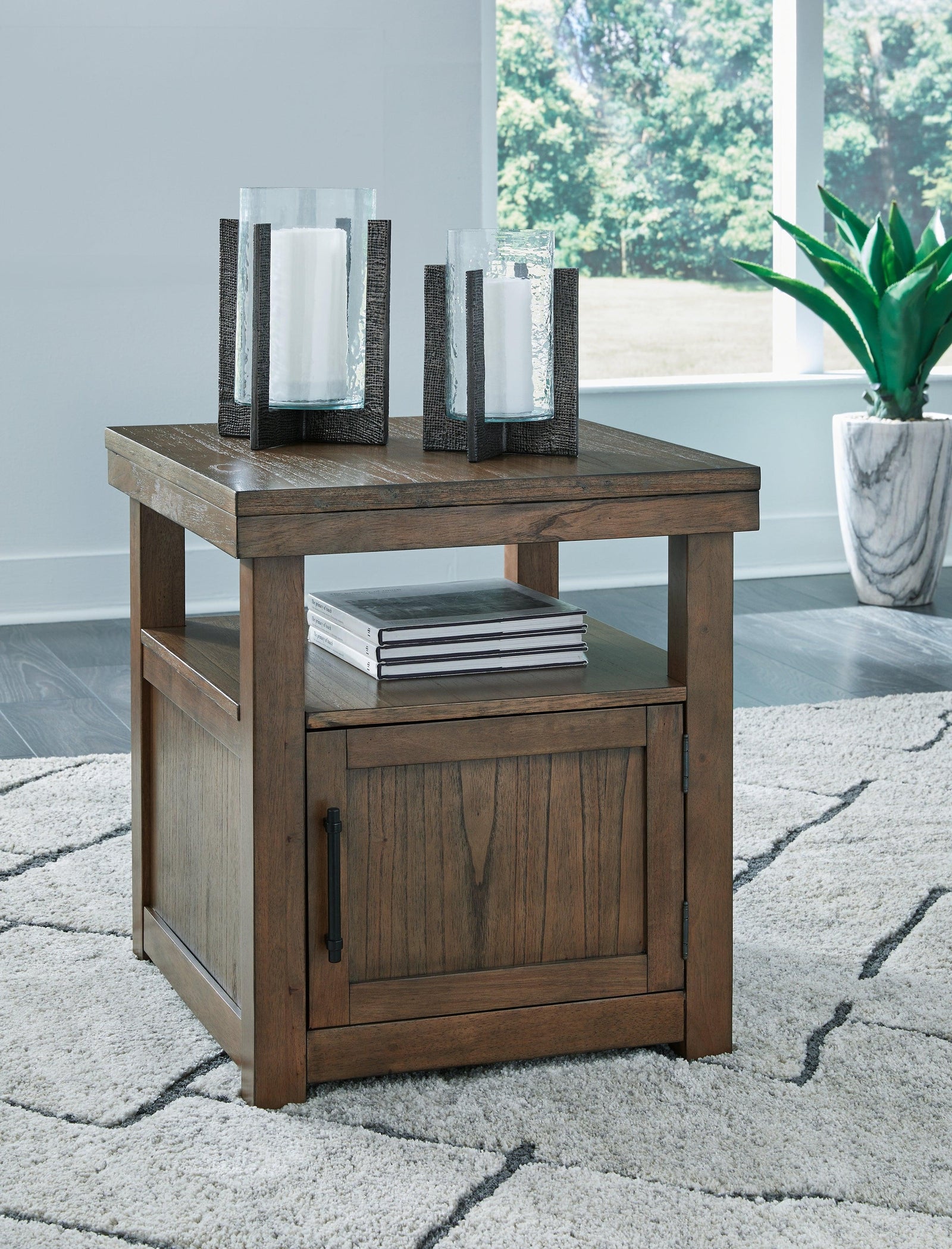 Boardernest Brown End Table - Ella Furniture
