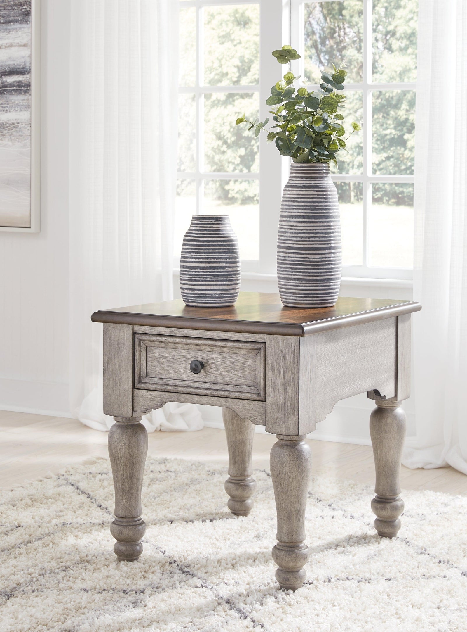 Lodenbay Antique Gray/brown End Table - Ella Furniture