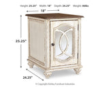 Realyn White/Brown Chairside End Table T743-7 - Ella Furniture