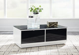 Gardoni White/Black Coffee Table with 2 End Tables