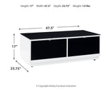 Gardoni White/Black Coffee Table with 2 End Tables