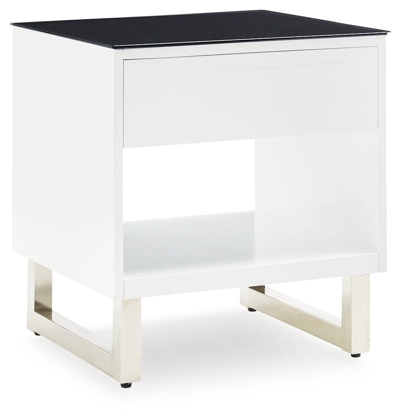 Gardoni White/black End Table