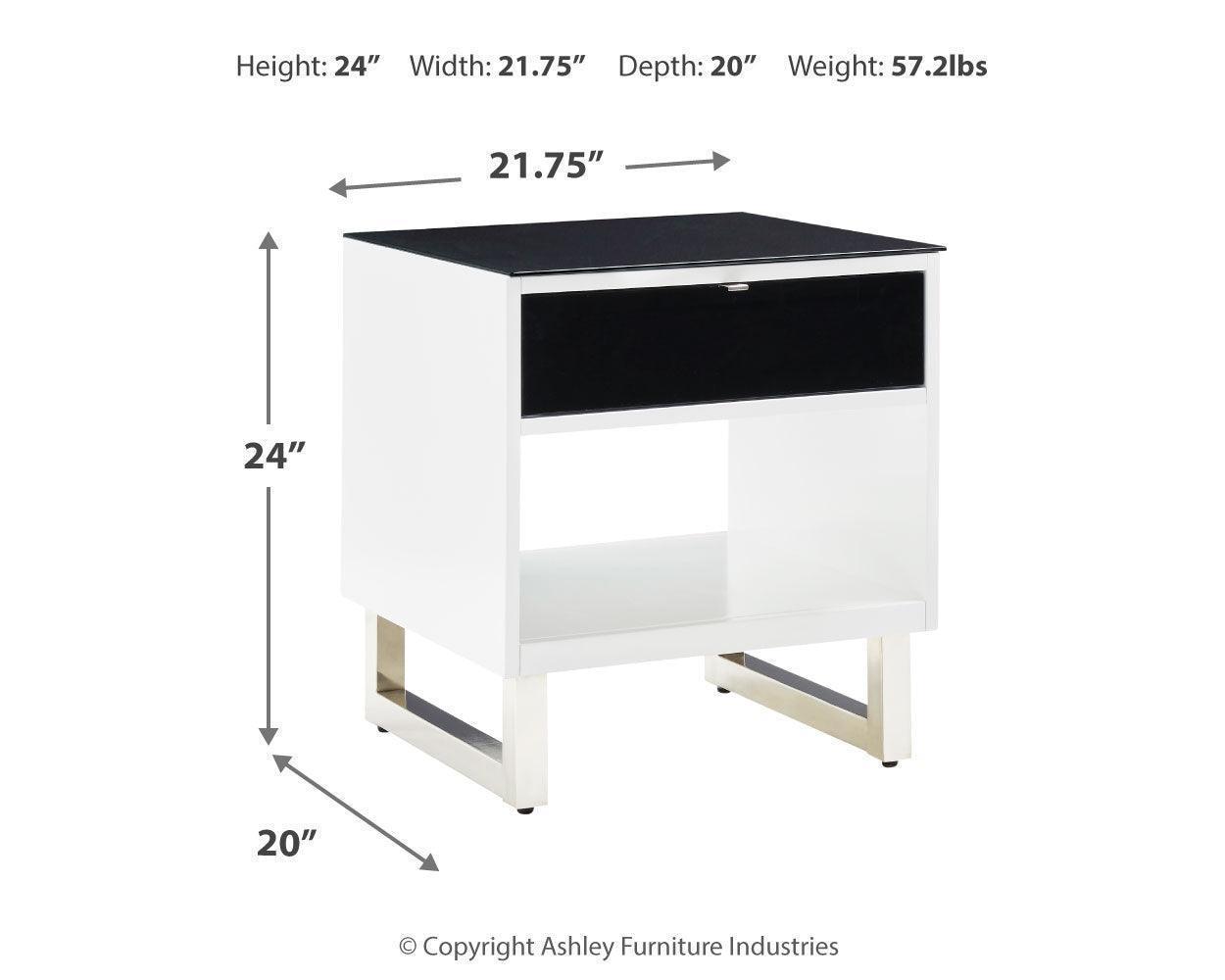 Gardoni White/Black Coffee Table with 2 End Tables