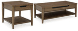 Roanhowe Brown Coffee Table With 1 End
