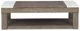 Loyaska Grayish Brown/White Coffee Table with 2 End Tables