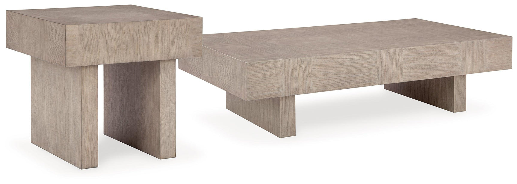 Jorlaina Light Grayish Brown Coffee Table With 1 End