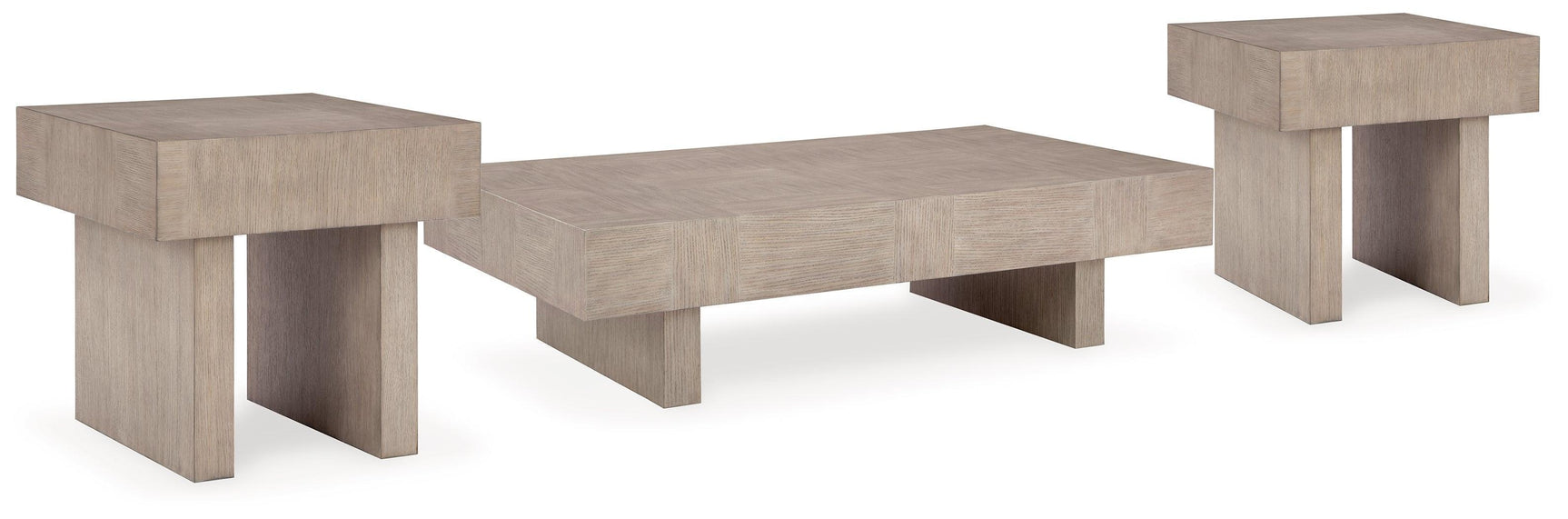Jorlaina Light Grayish Brown Coffee Table With 2 End Tables