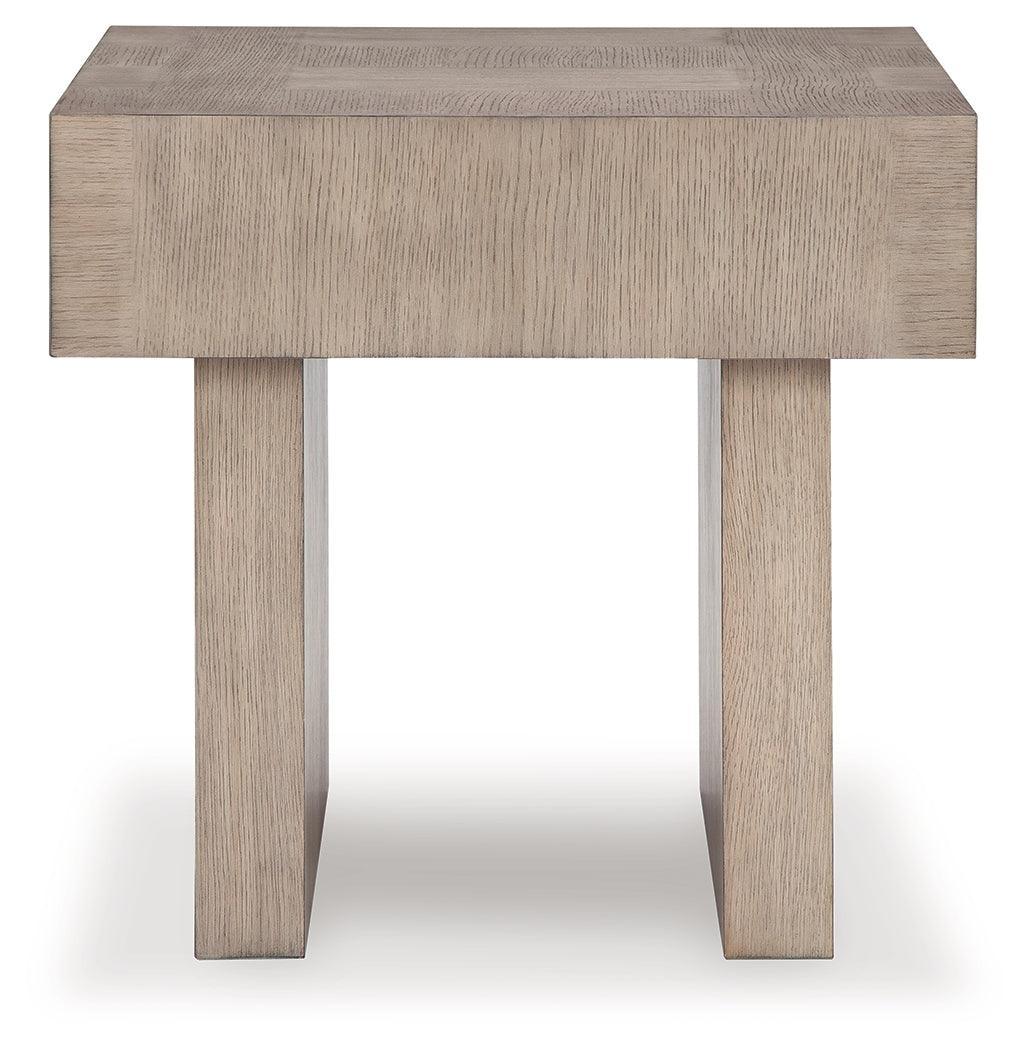 Jorlaina Light Grayish Brown End Table - Ella Furniture