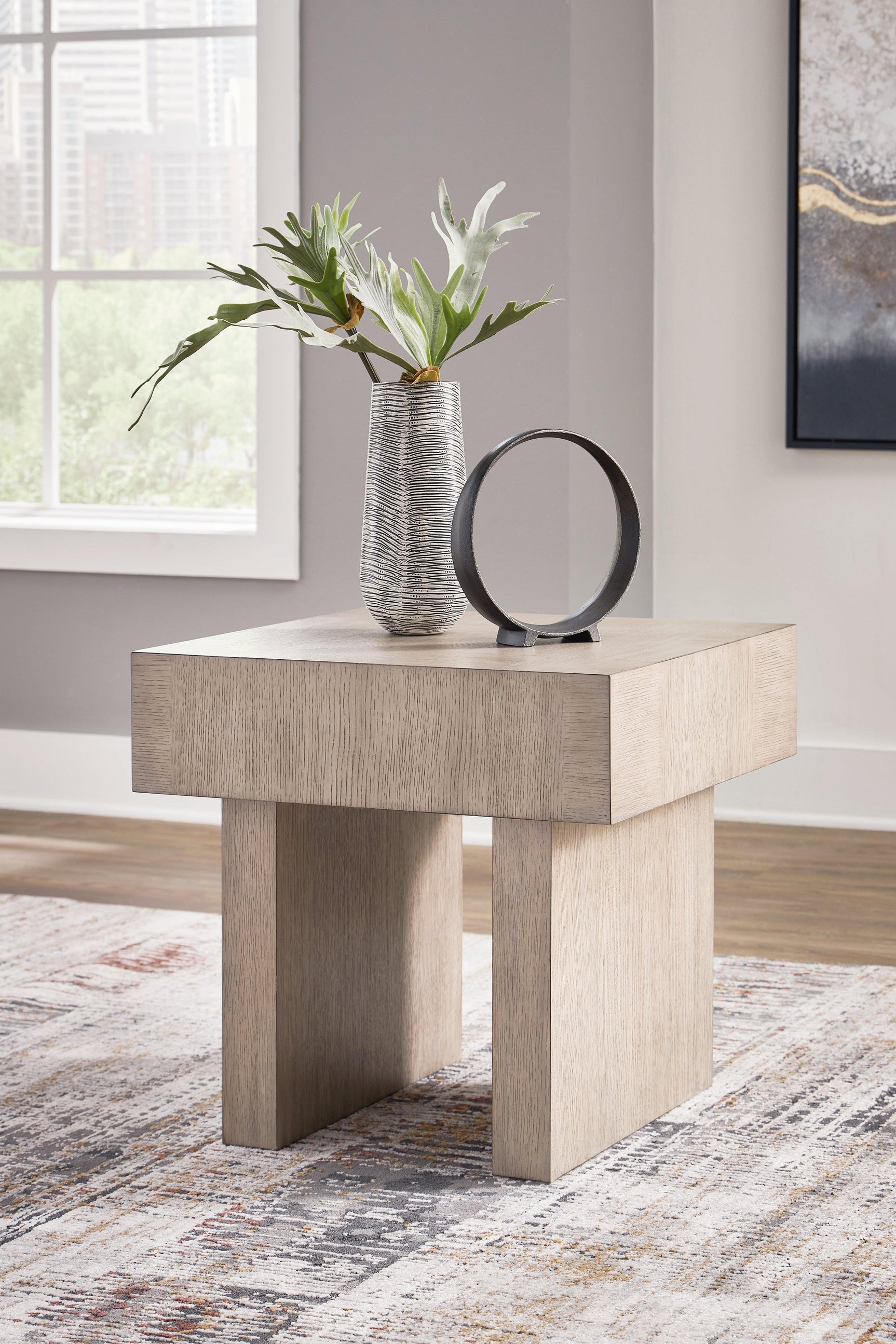 Jorlaina Light Grayish Brown Coffee Table With 2 End Tables