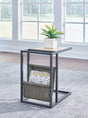 Freslowe Light Brown/Black Chairside End Table - Ella Furniture