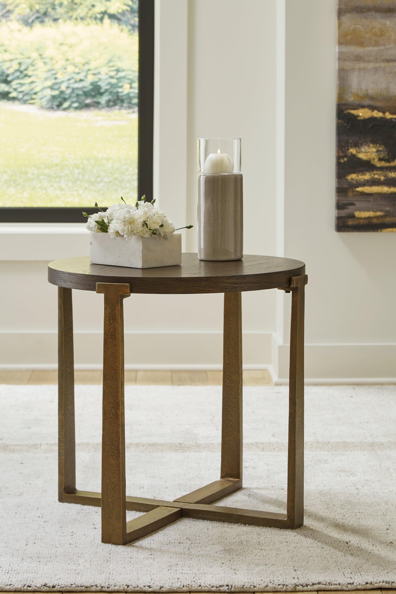 Balintmore Brown/gold Finish End Table T967-6