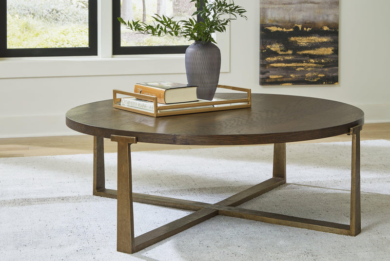 Balintmore Brown/gold Finish Coffee Table T967-8 - Ella Furniture