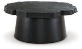 Wimbell Black Round Acacia Wood Coffee Table