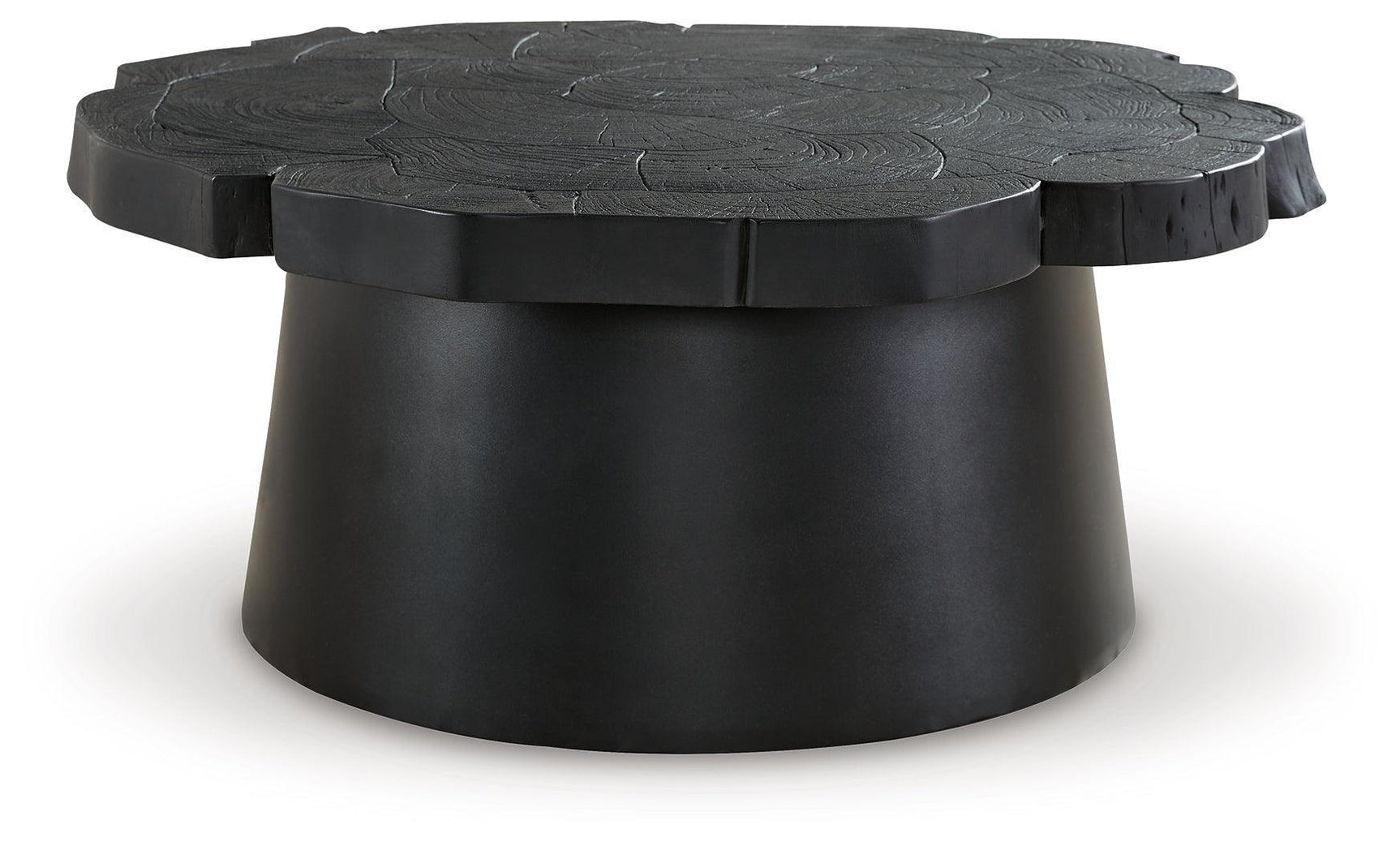 Wimbell Black Round Acacia Wood Coffee Table