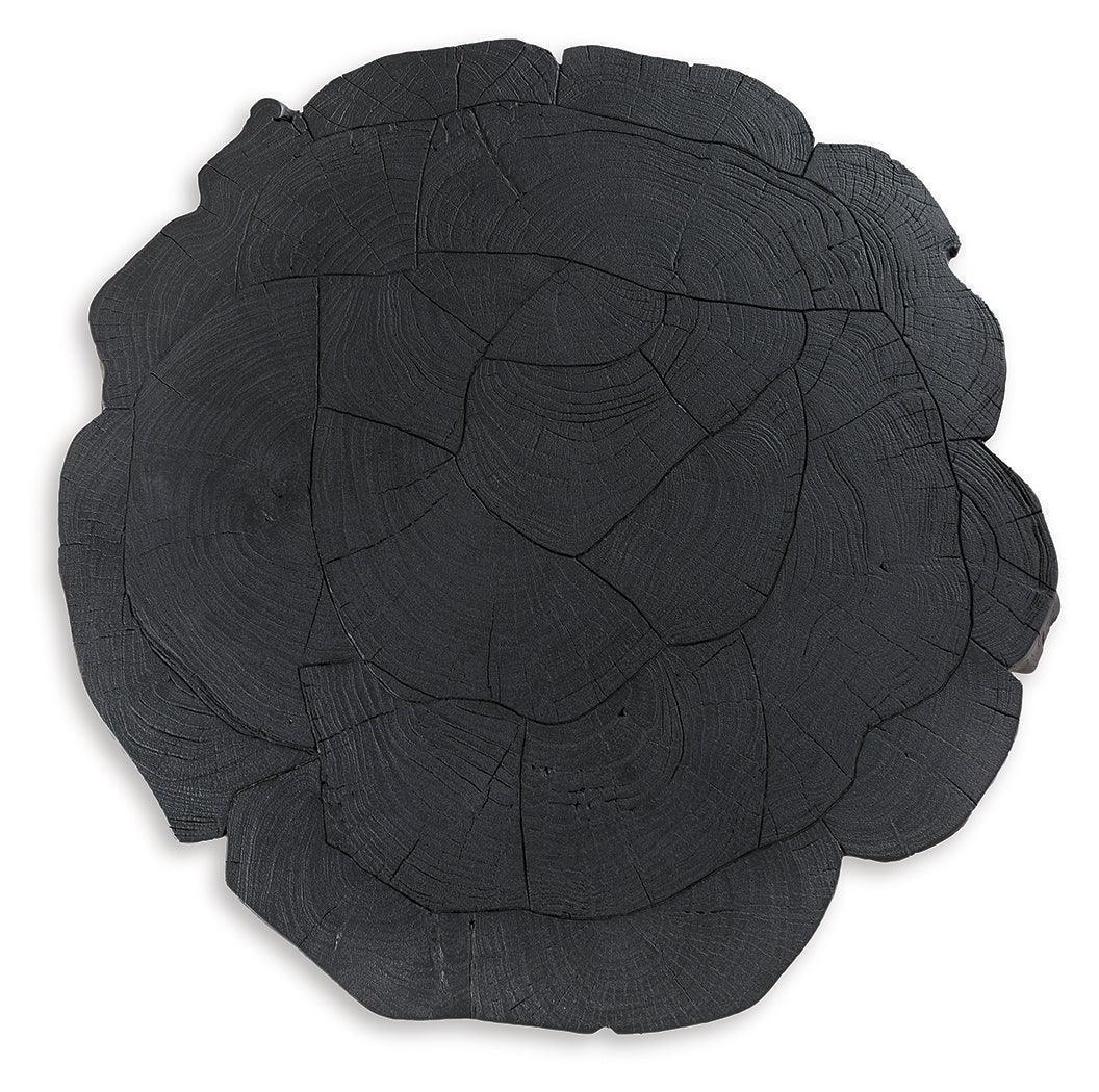 Wimbell Black Round Acacia Wood Coffee Table