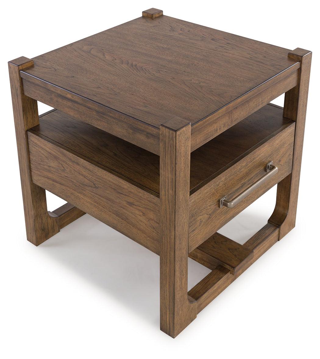 Cabalynn Light Brown End Table - Ella Furniture